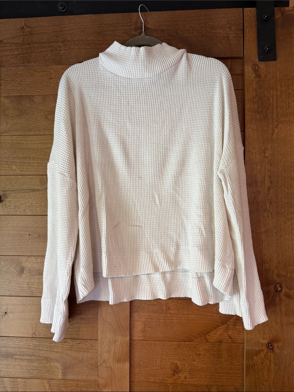 LOFT Ivory Waffle Knit Turtleneck Sweater